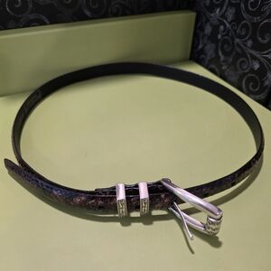 Brighton Classics C3608 Women's size M/30 Brown Skinny Reptile Embossed Belt